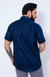 Camisa de Linho Manga Curta Tradicional Cor Azul Marinho na internet