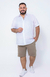 Camisa de Linho Manga Curta Tradicional Plus Size Cor Branco - loja online