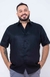 Camisa de Linho Manga Curta Tradicional Plus Size Cor Preto - comprar online