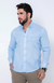 Camisa de Linho Manga Longa Slim Cor Azul bebê - comprar online