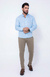 Camisa de Linho Manga Longa Slim Cor Azul bebê - loja online