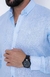 Camisa de Linho Manga Longa Slim Cor Azul bebê - LORD'S BRAND