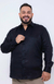 Camisa de Linho Manga Longa Tradicional Plus Size Cor Preto - comprar online