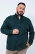 Camisa de Linho Manga Longa Tradicional Plus Size Cor Verde Militar - comprar online