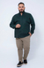 Camisa de Linho Manga Longa Tradicional Plus Size Cor Verde Militar - LORD'S BRAND