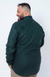 Camisa de Linho Manga Longa Tradicional Plus Size Cor Verde Militar na internet