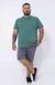 Camiseta Básica Alto Relevo Cotton Plus Size Cor Verde - LORD'S BRAND