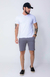 Bermuda Sport Fino Slim Fit Cor Cinza na internet