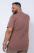Camiseta Básica Bordada Cotton Plus Size Cor Marrom na internet