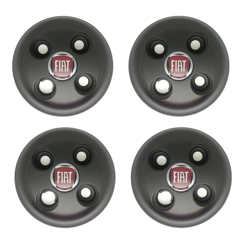 Kit 4 Calota Compatível c/Roda De Ferro Doblo Uno Fiorino Palio