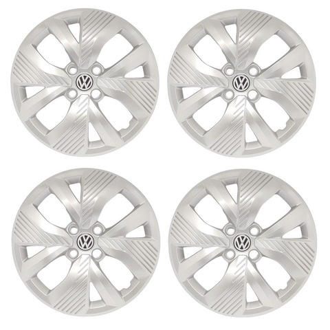 Kit 4 Calota Aro 15 Compatível c/Novo Polo Track 2023 2024
