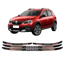 Kit 8 Soleira Super Protetora Sport Compatível c/Renault