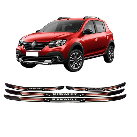 Kit 8 Soleira Super Protetora Sport Compatível c/Renault