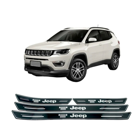 Kit 8 Soleira Super Protetora Platinum Compatível c/Jeep