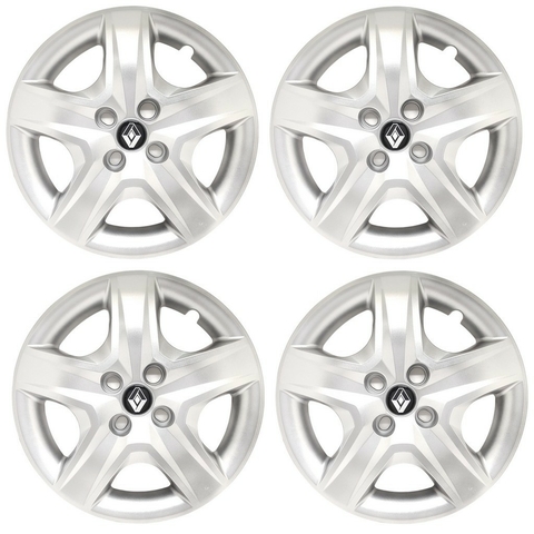 Kit 4 Calota Aro 15 Compatível c/Sandero Logan 2013 2019