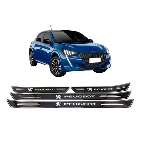 Kit 8 Soleira Super Protetora Platinum Compatível c/Peugeot