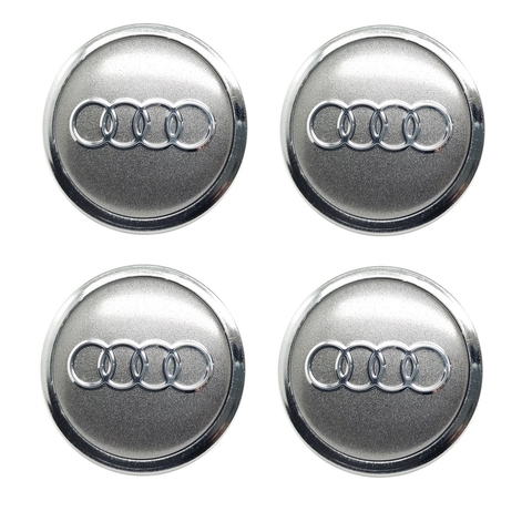 Kit 4 Calota Central A1 A3 A4 A5 A6 A7 A8 RS3 RS4 RS5 RS6 RS7 S3 S4 S5 S6 S7 S8 Compatível c/Roda Raw