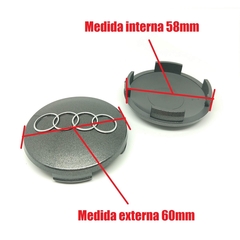 Kit 4 Calota Compatível c/Roda A3 A4 (2001) A6 A8 TT Q7 S3 - Center Cap Shop