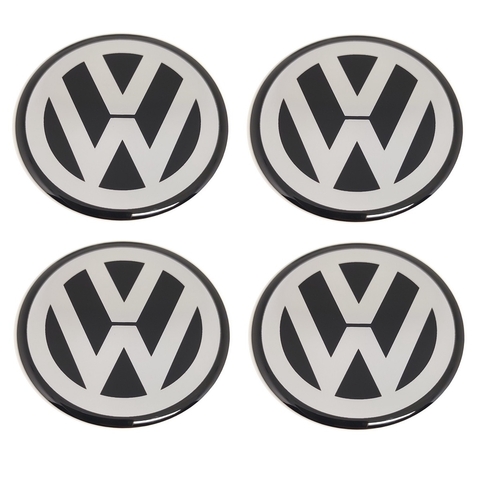 Kit 4 Etiqueta Emblema Logo Adesivo VW 51mm