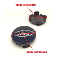 Kit 2 Calota Central Compatível c/Roda Ford Ecosport Fusion New fiesta New Ka Novo Focus - comprar online