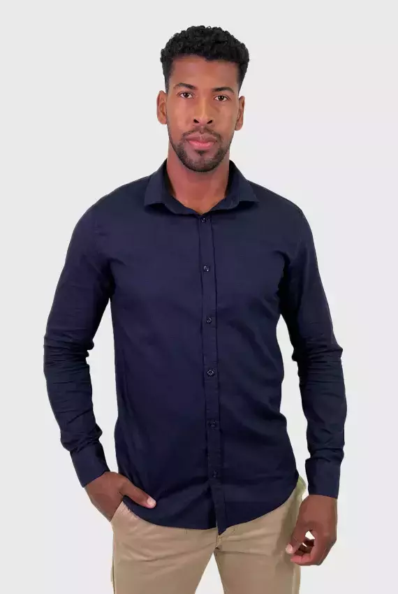 Camisa manga longa linho slim fit caimento perfeito