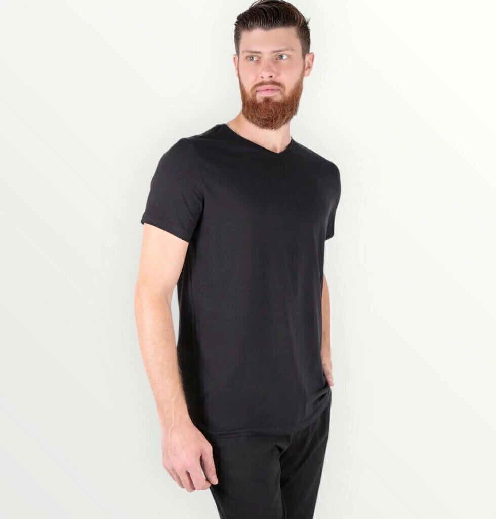 Camiseta premium algodão egípcio gola v