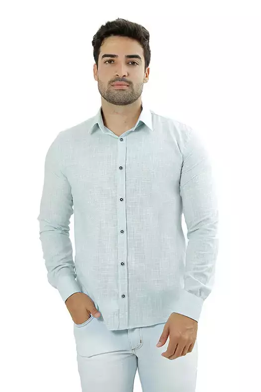 Camisa social manga longa slim fit flamê