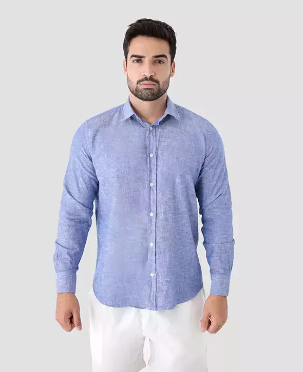 Camisa manga longa linho slim fit caimento perfeito