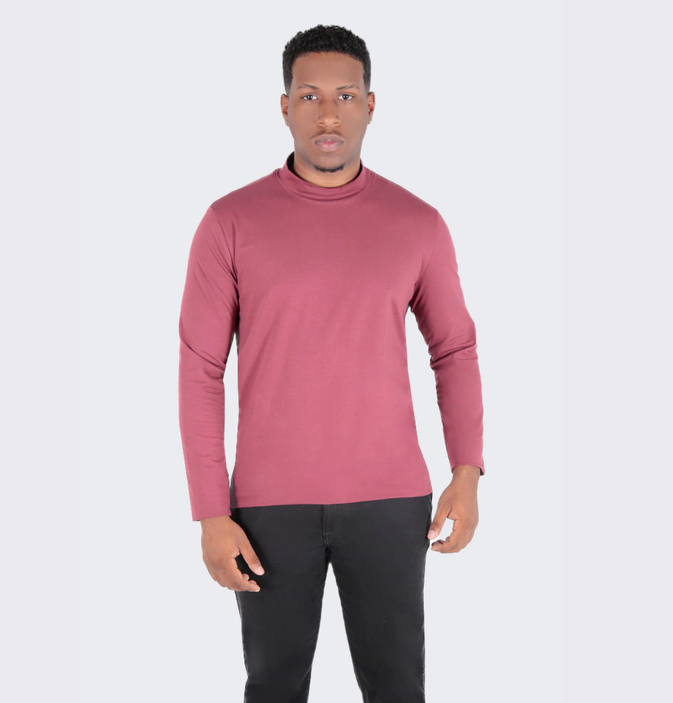 Camiseta manga longa algodão egípcio gola alta