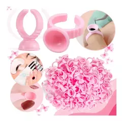 Anillos Porta Pigmento Pegamento Pestañas Y Cejas X 10 Unid