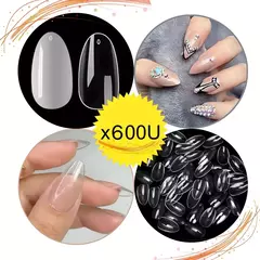 X600 Tips Almendra Sistema Gel Press On Ultra Fino Flexible