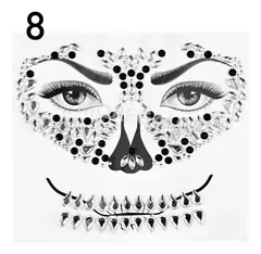 Strass Gemas Autoadhesivas Halloween Para El Rostro Cara en internet