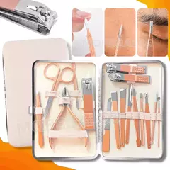 Set Manicura Pedicura City Girl Estuche 16 Piezas Eco Cuero