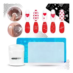Kit De Placa Metal Para Stamping Sello Cherimoya Nail Art - comprar online