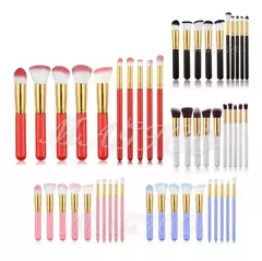 Set 10 Pinceles Brocha Kabuki Maquillaje