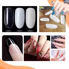 Tips Almendra Cristal Natural Blanco 100 Unidades Uñas Escul