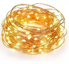 Guirnalda Hilo Alambre X10 Cobre Microled Calido Pilas 3mts - comprar online