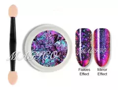 Decoracion Brillo Flake Tornasolado Mezcla Gradiente Uñas - tienda online