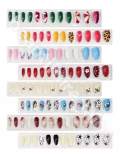 Uñas Postizas Press On Nails Almond Decoradas Almendradas - comprar online