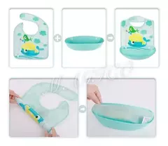 Babero Impermeable Con Recipiente Contenedor Para Bebes - tienda online