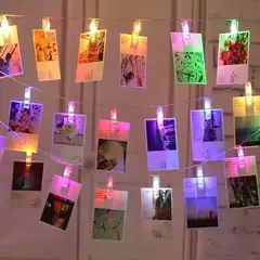 Guirnalda De 20 Broches Led Luz Para Fotos Deco Navidad - comprar online