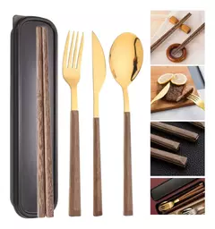 Juego X5 Cuchara Tenedor Cuchillo Palitos Chinos P/ Sushi