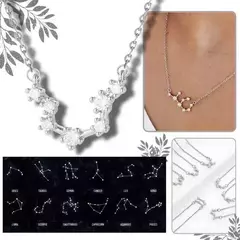 Cadena Constelación Collar Signos Zodiacal Acero Quirurgico