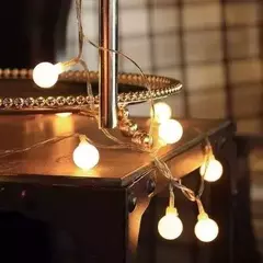 Luces Bolitas 28 Led Guirnalda Calida 5 Mts A Pilas en internet