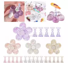 Apoya Tips Flor + 4 Imanes Exhibidores Decoracion Nails