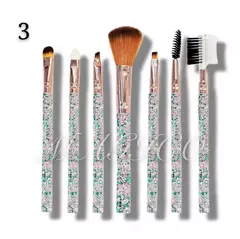 Set De Brochas Por 7 Para Maquillaje Mango Con Glitter - mqregalosmayorista