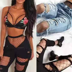 Panty Medias Macro Red Super Sexy Look Moda Rombos Tendencia en internet