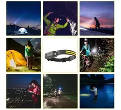 Linterna Vincha Bici Minero Luz Recargable Usb Con Sensor - comprar online