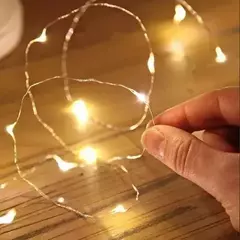 Guirnalda Hilo Alambre Cobre Microled Calido Pilas 3mts Deco en internet
