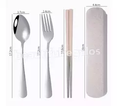Juego Cubiertos Y Palitos Chinos Para Sushi + Estuche Acero en internet